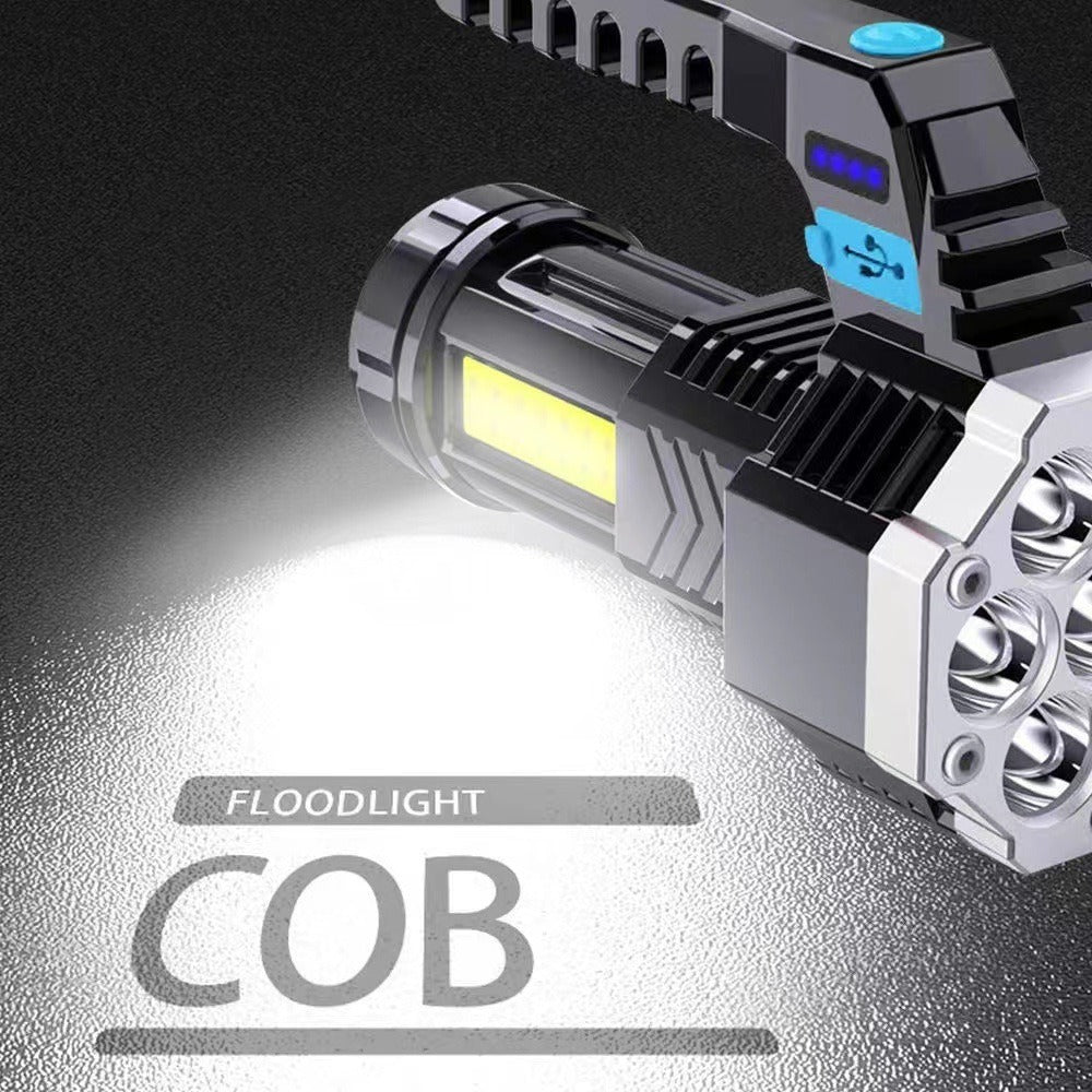 High Power LED Flashlight Powerful USB Rechargeable Lamp Built-in Battery COB 7 LED Flashlights