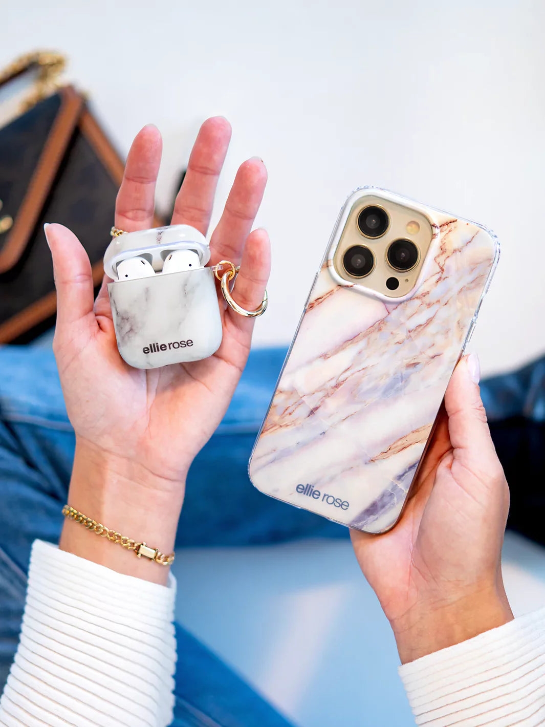 White Marble Airpods Case