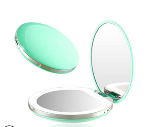 Cute Flip Cover Portable Rechargeable Makeup Mirror For Women