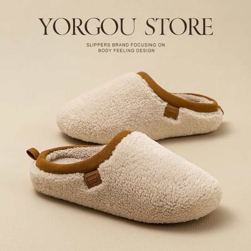 Home Indoor Non-slip Warm Velvet Cotton Slippers Women's