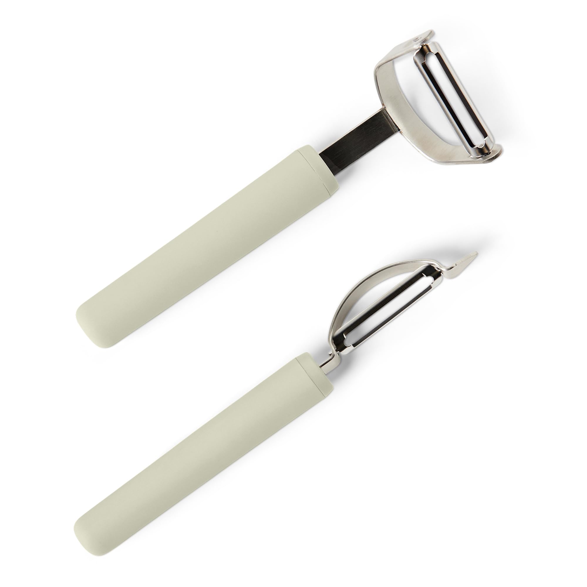 Vegetable Peelers with Protective Covers, 2-Piece Set, Dishwasher-Safe, Linen Gray