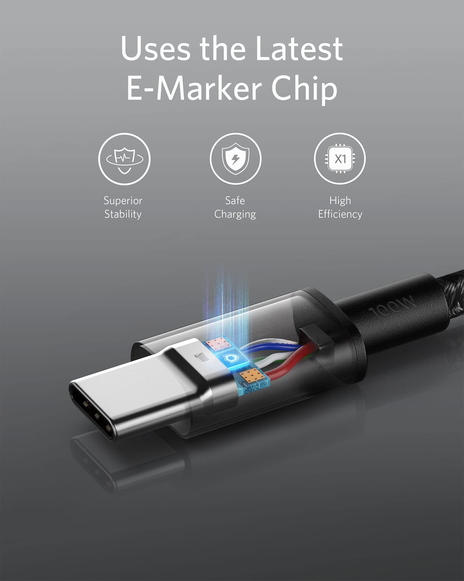 Anker USB C to USB C Cable, 2-Pack 3.3 FT (1 m) Type C 100W Fast Charging Cable for iPhone 17 Series, MacBook Pro 2020, Pixel, and More (Black, Not for Video Output)