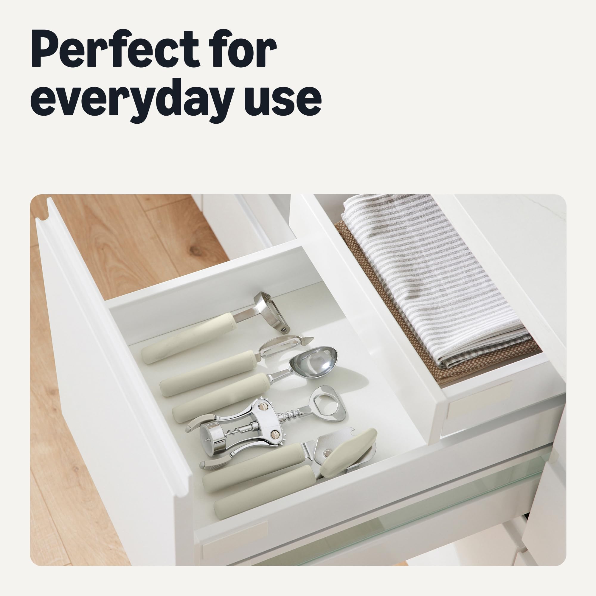 Vegetable Peelers with Protective Covers, 2-Piece Set, Dishwasher-Safe, Linen Gray