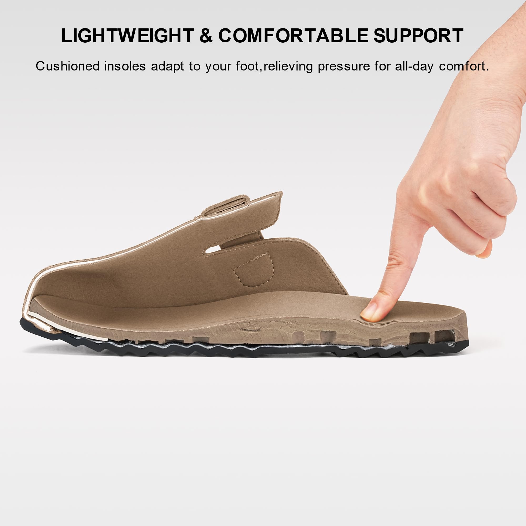Stelle Suede Clogs for Women Men Potato Shoes with Arch Support Leather Cork Footbed Mules Slip on Home Slippers