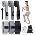 KANGFITER Long and Short Fabric Resistance Bands with Door Anchor 7 PCS, Non-Slip Stretch Booty Bands for Working Out Women & Men, Loop Exercise Elastic Bands for Home Physical Therapy Yoga Pilates