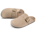 Stelle Suede Clogs for Women Men Potato Shoes with Arch Support Leather Cork Footbed Mules Slip on Home Slippers