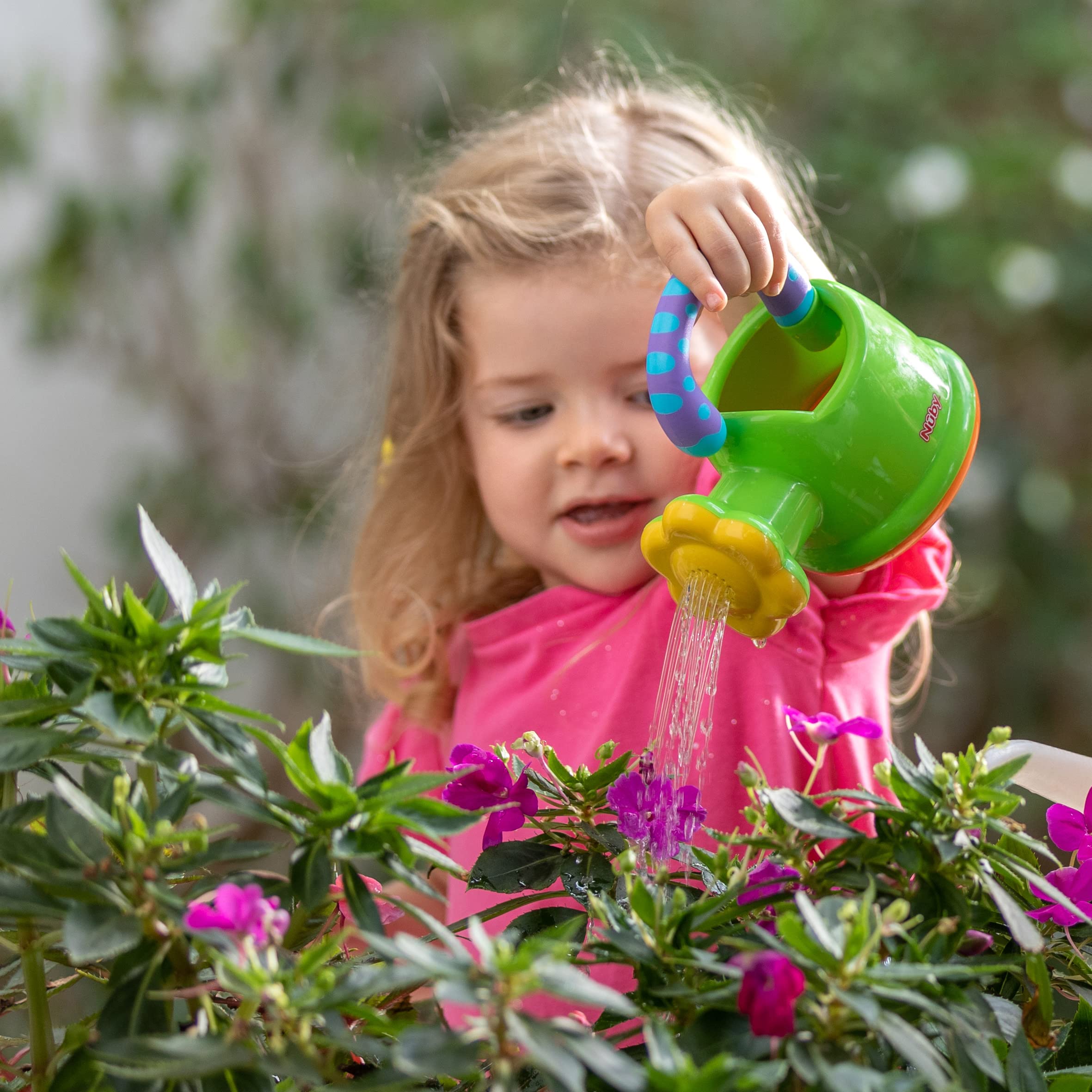 Nuby Watering Can Bath or Outdoor Toy for Toddlers and Kids - Spring and Summer Outside Play -18+ Months - Interactive and Fun Baby Bath Essentials