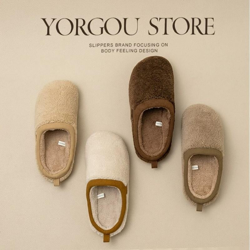Home Indoor Non-slip Warm Velvet Cotton Slippers Women's
