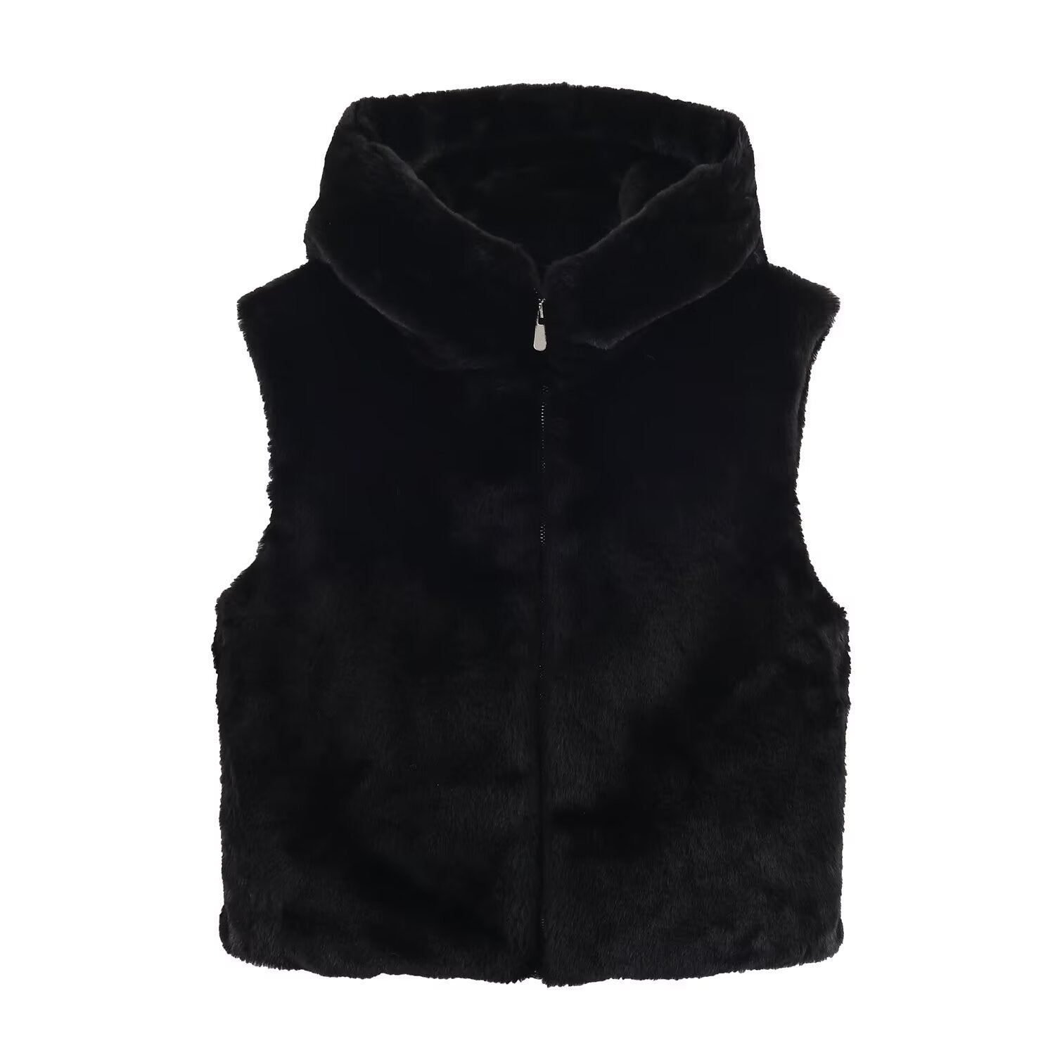 Hooded Faux Fur Vest