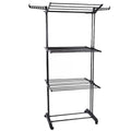 Foldable Plastic Clothes Drying Rack Laundry 4-Tier, Moveable Clothes Horse